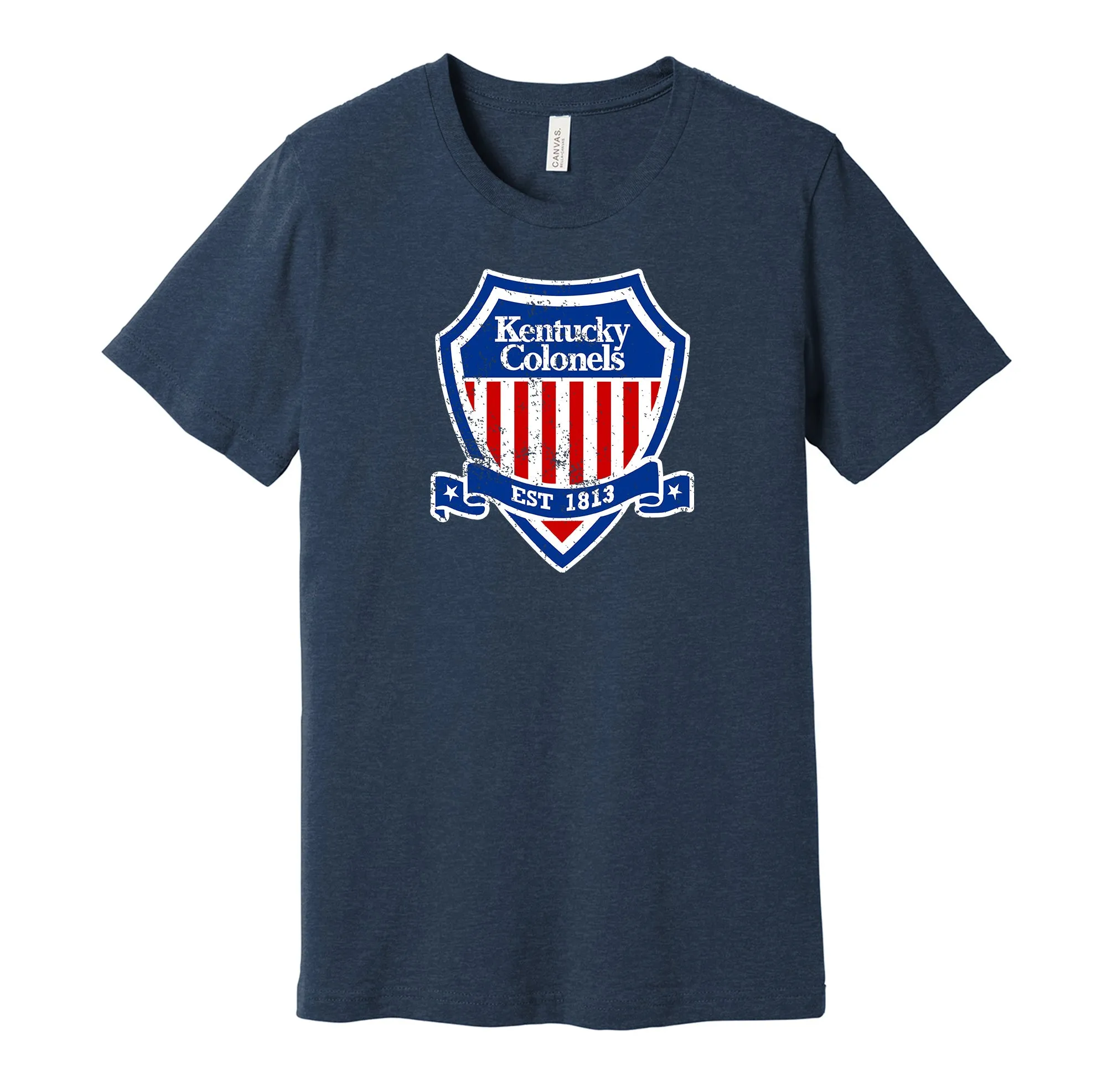 Kentucky Colonels Shield Distressed Logo Shirt - Defunct Sports Team - Celebrate Louisville Heritage and History - Hyper Than Hype