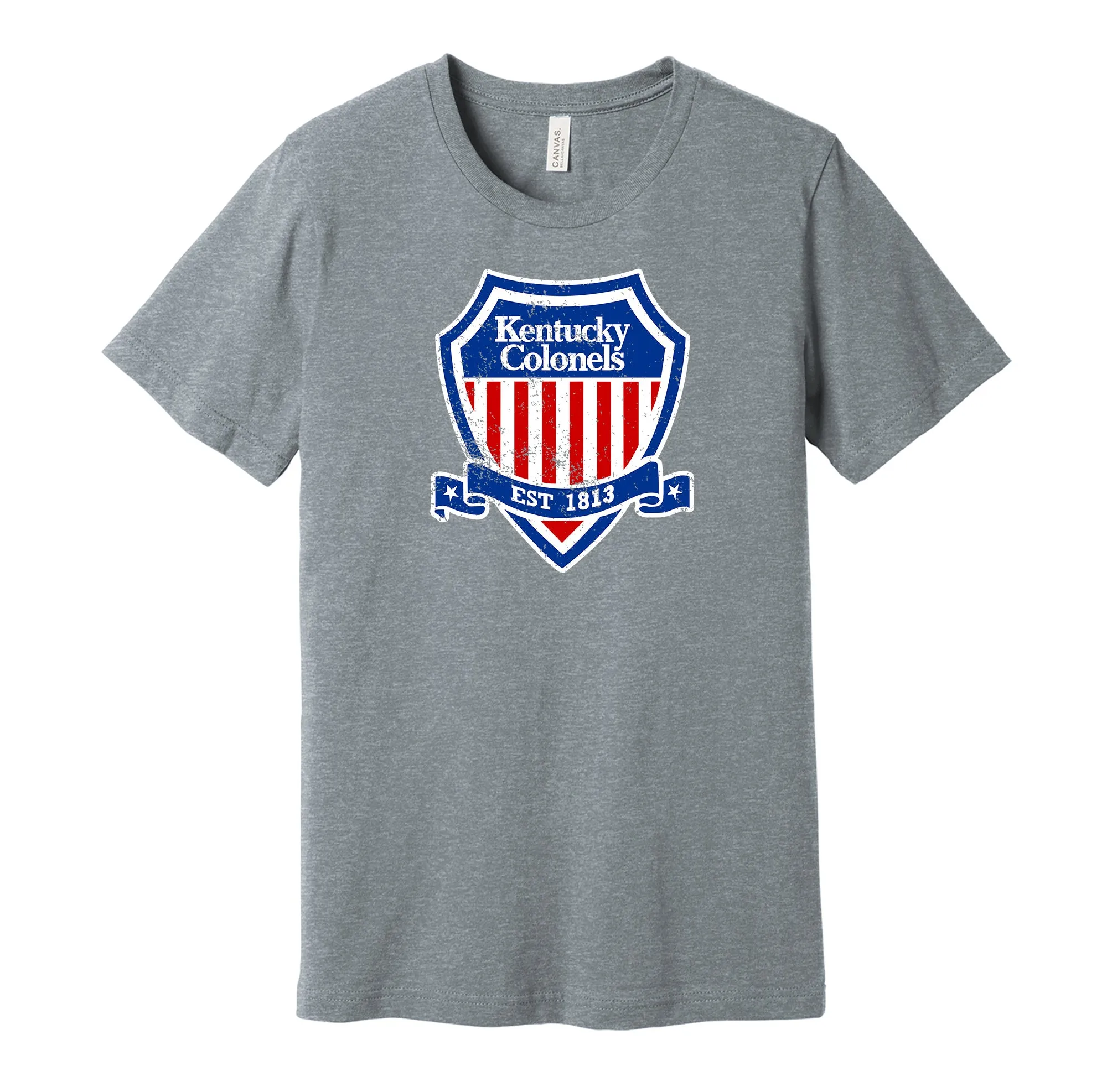 Kentucky Colonels Shield Distressed Logo Shirt - Defunct Sports Team - Celebrate Louisville Heritage and History - Hyper Than Hype