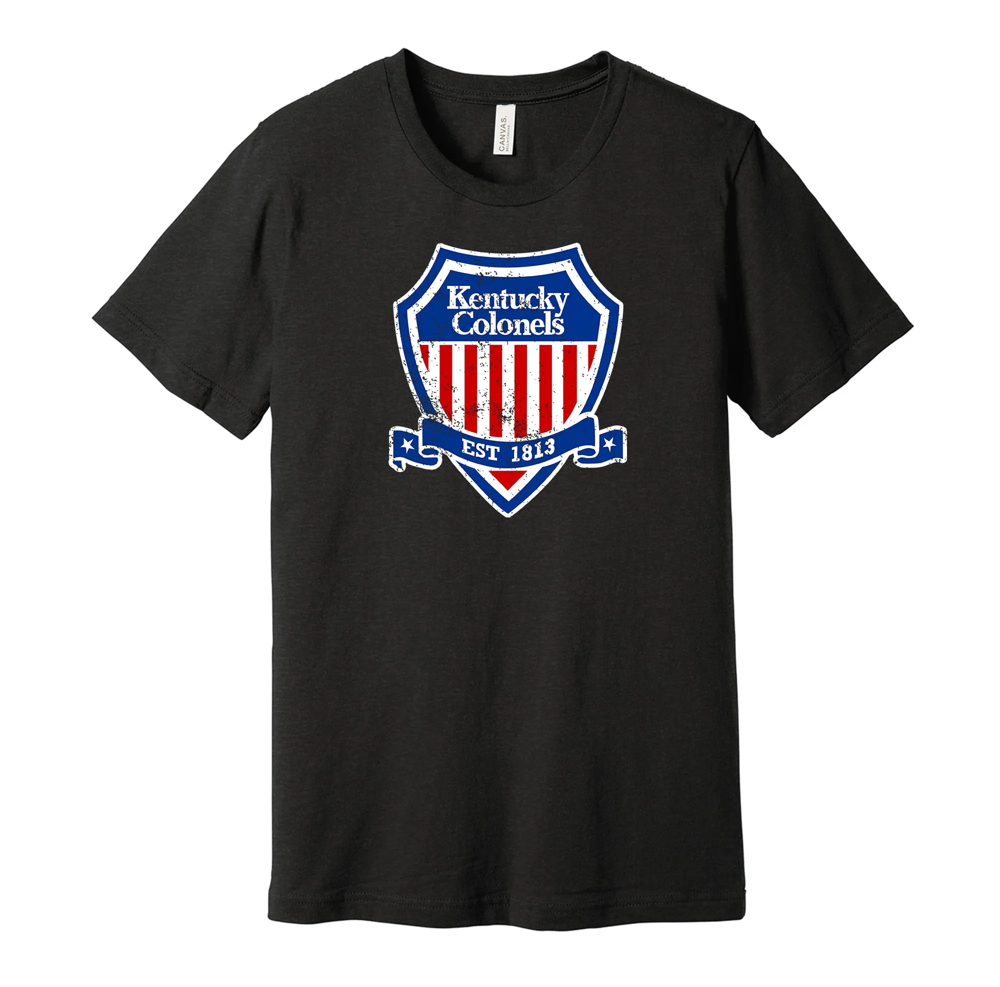 Kentucky Colonels Shield Distressed Logo Shirt - Defunct Sports Team - Celebrate Louisville Heritage and History - Hyper Than Hype