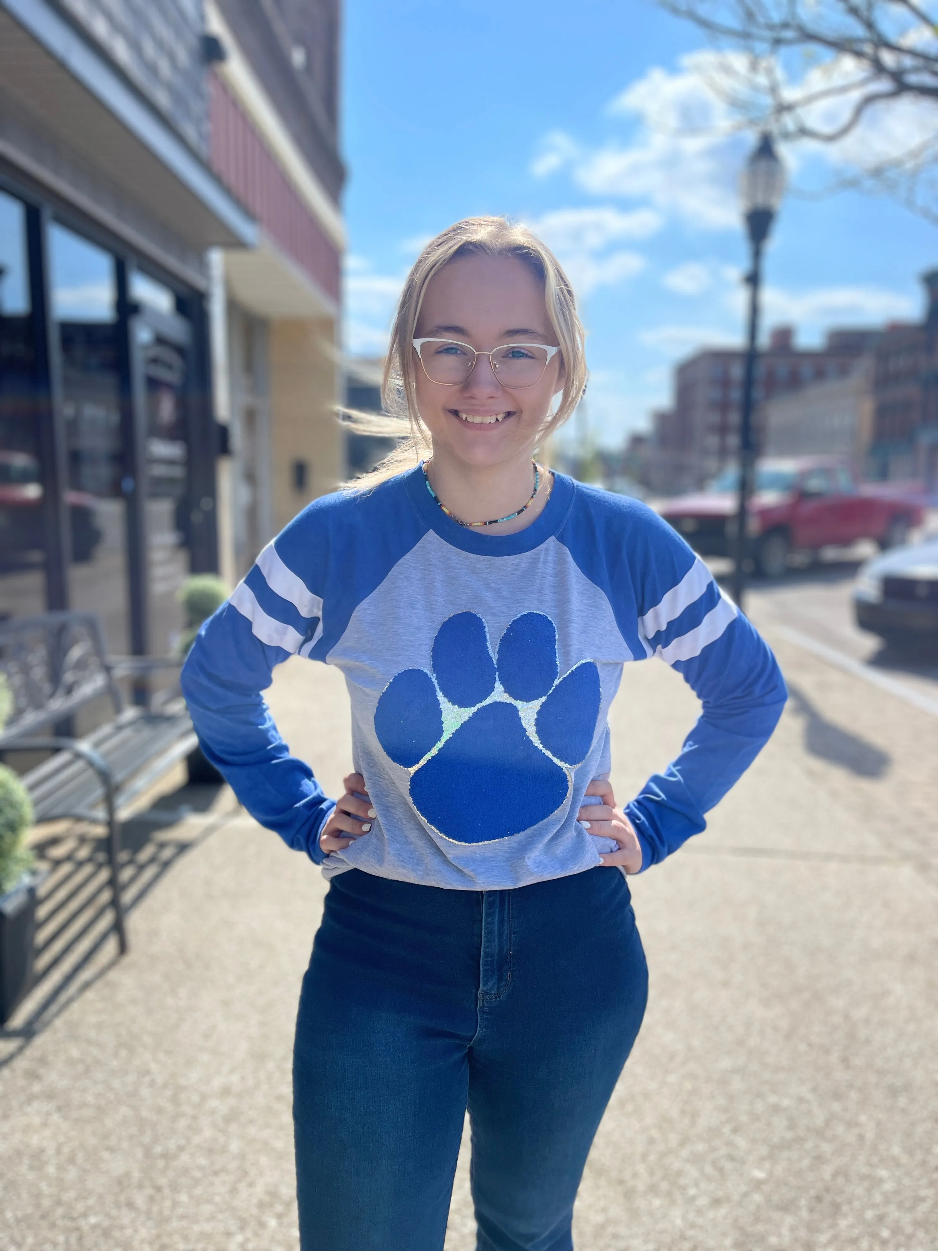 Kentucky Paw Print Chenille Patch Soft Unisex Raglan