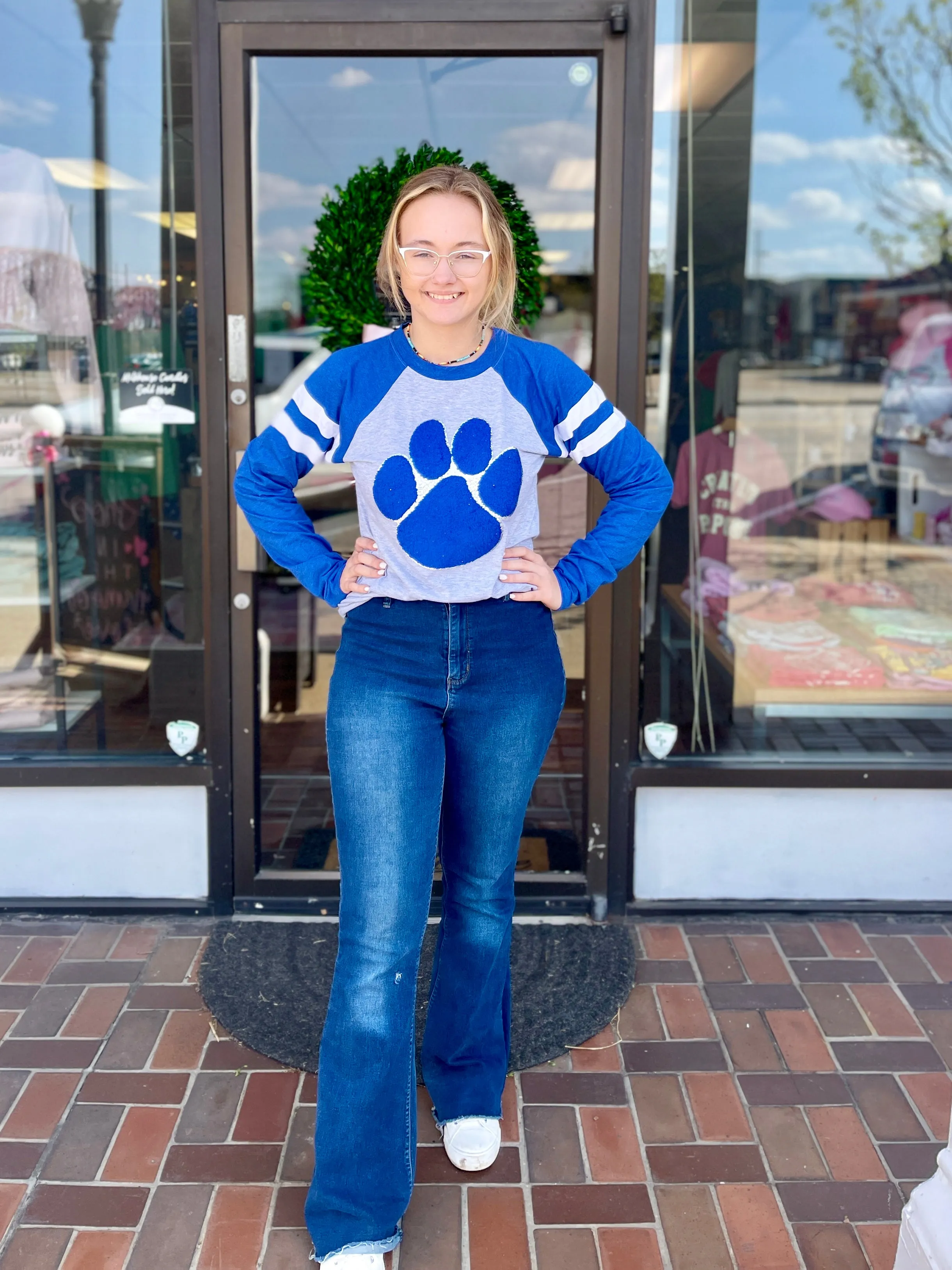 Kentucky Paw Print Chenille Patch Soft Unisex Raglan