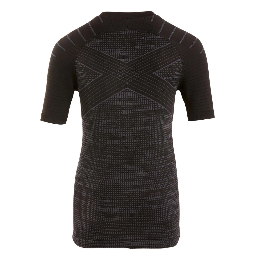 Kids' Short-Sleeved Thermal Base Layer Top Keepdry 500 - Black