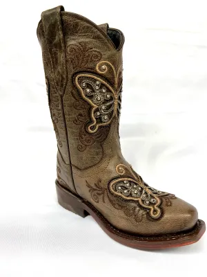 Kid's Wildflowers Butterfly Western Boot