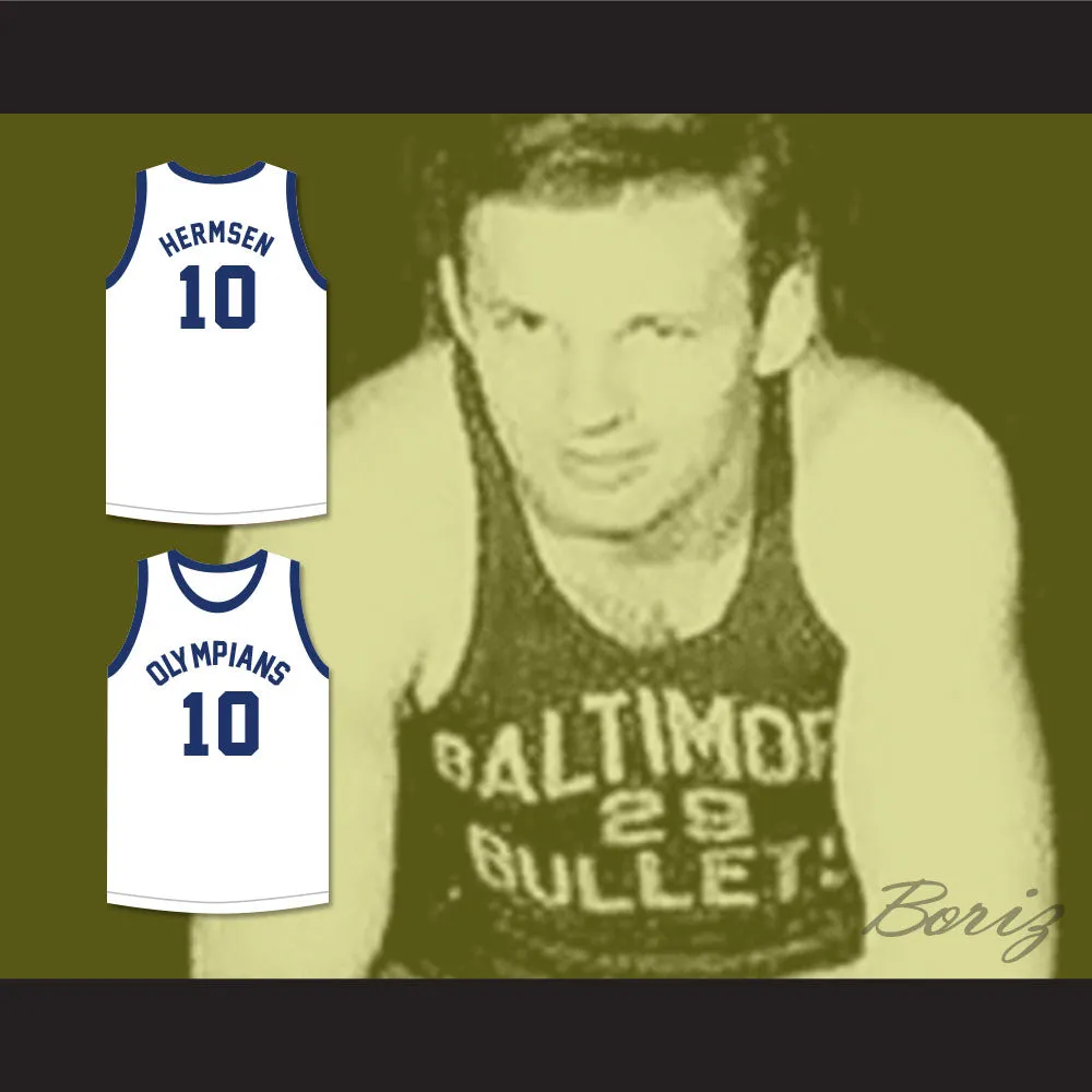 Kleggie Hermsen 10 Indianapolis Olympians Retro White Basketball Jersey