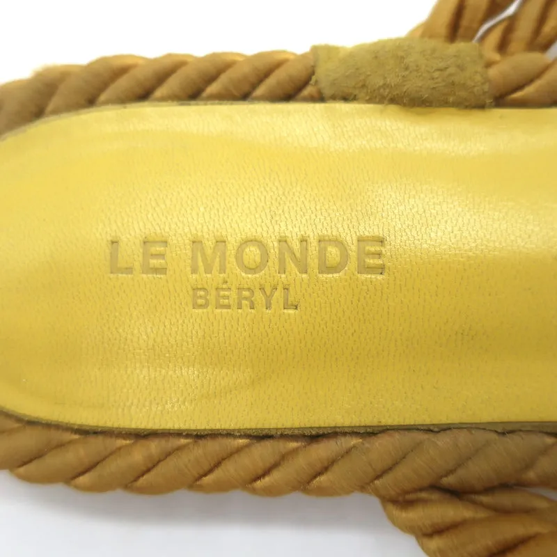 Le Monde Beryl Rope Sandals Gold Satin Size 39 Flat Slides