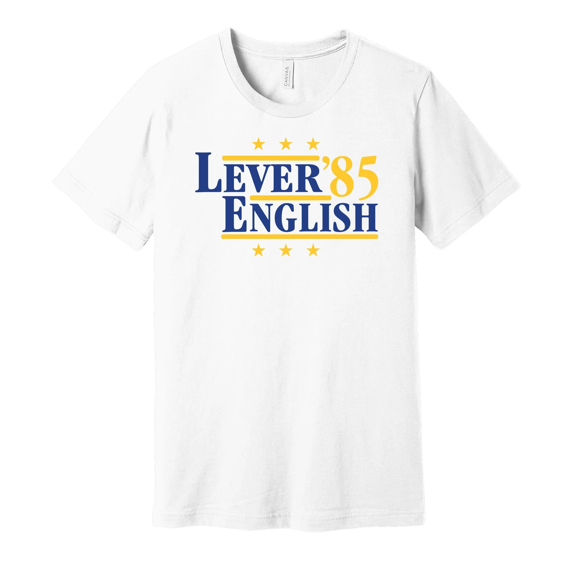 Lever & English '85 - Denver Basketball Legends Political Campaign Parody T-Shirt - Hyper Than Hype Shirts