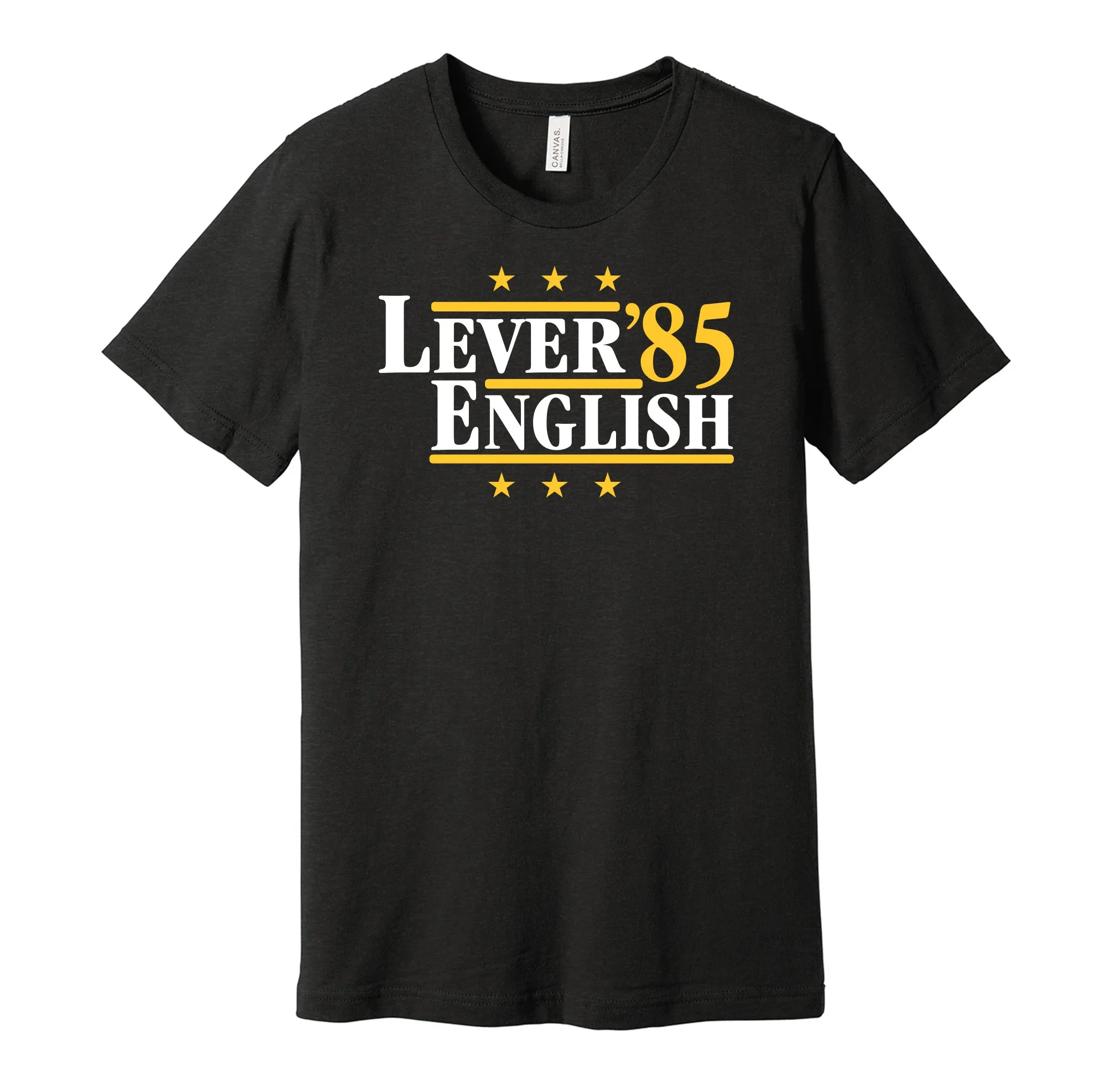 Lever & English '85 - Denver Basketball Legends Political Campaign Parody T-Shirt - Hyper Than Hype Shirts
