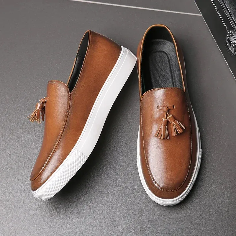 LuxusSchuhe Italienische Herren Slipper mit Quaste