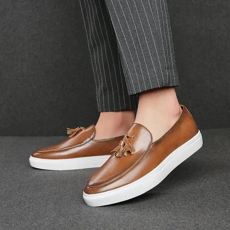 LuxusSchuhe Italienische Herren Slipper mit Quaste