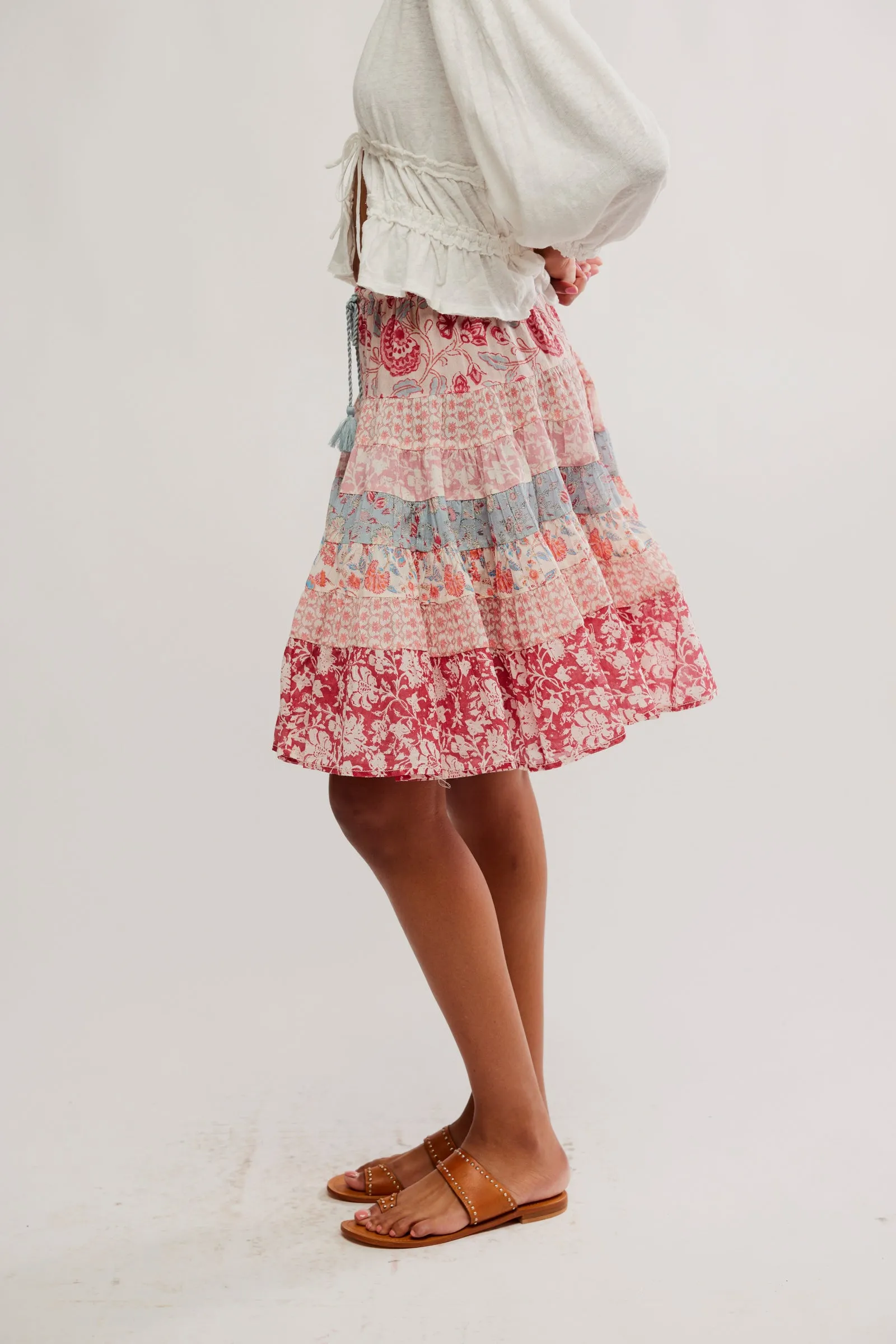 Many Layers Printed Skirt / Sun Faded Combo