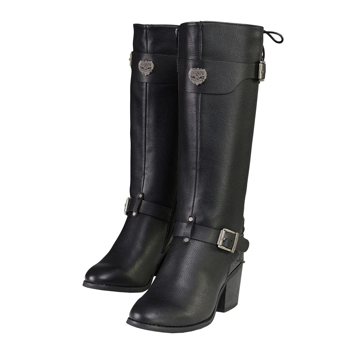 MBL9427 Women's Tall Black Back End Laced Riding Boots