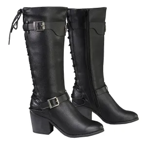 MBL9427 Women's Tall Black Back End Laced Riding Boots