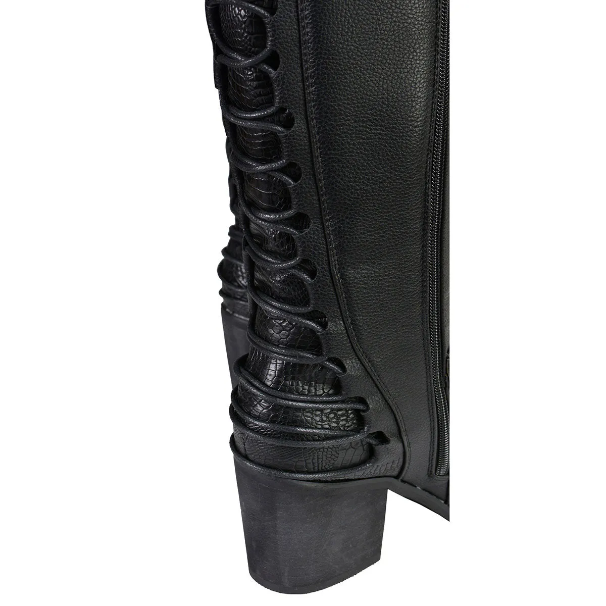 MBL9427 Women's Tall Black Back End Laced Riding Boots