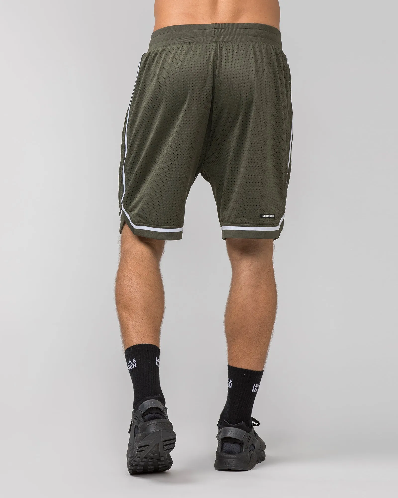 Mens 8" Basketball Shorts - Dark Khaki