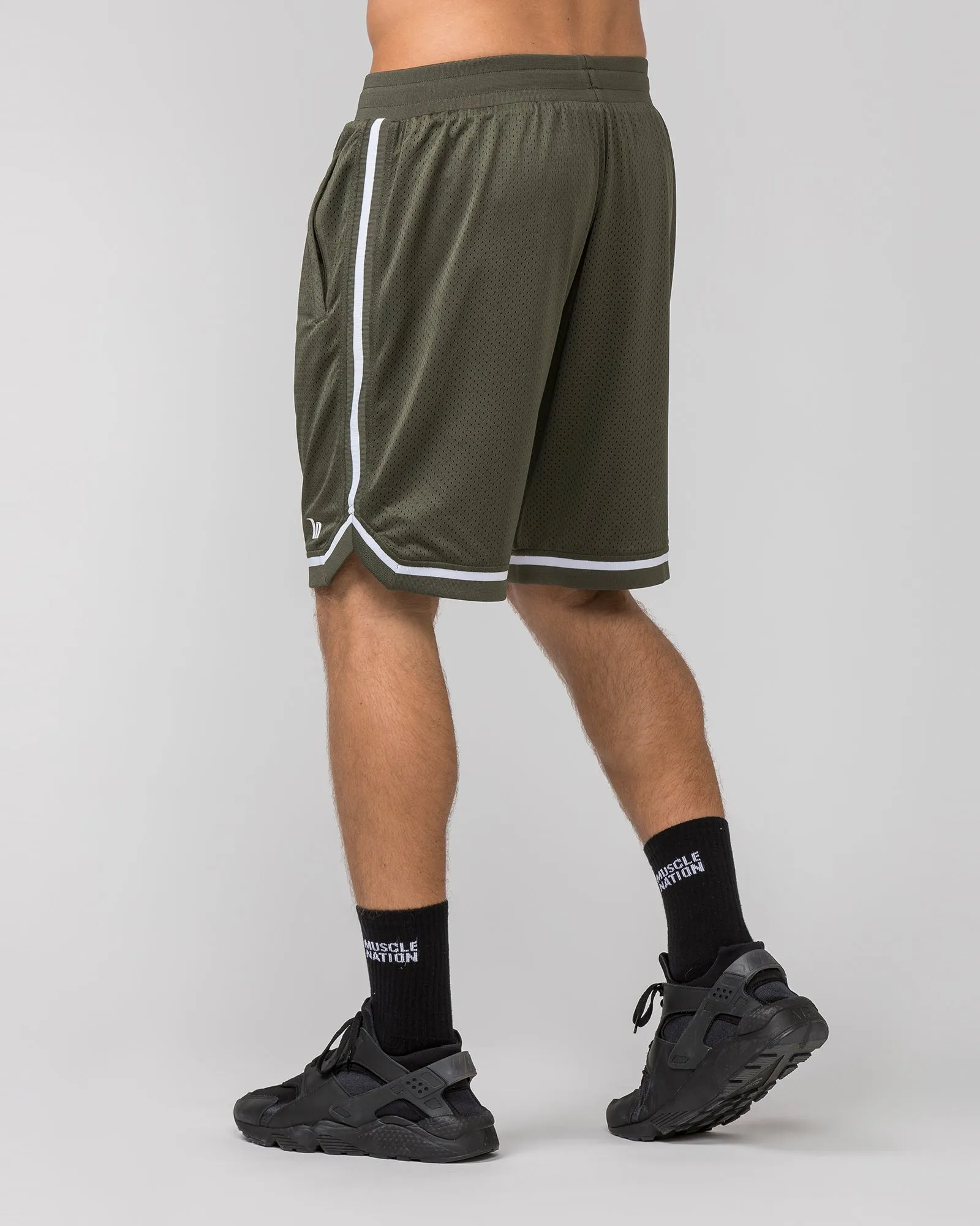 Mens 8" Basketball Shorts - Dark Khaki