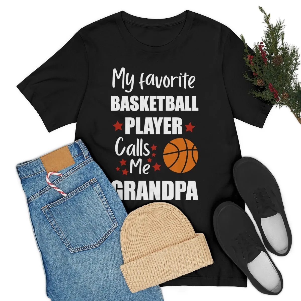 Men's Tee - My Favorite Basketball Player Calls Me Grandpa