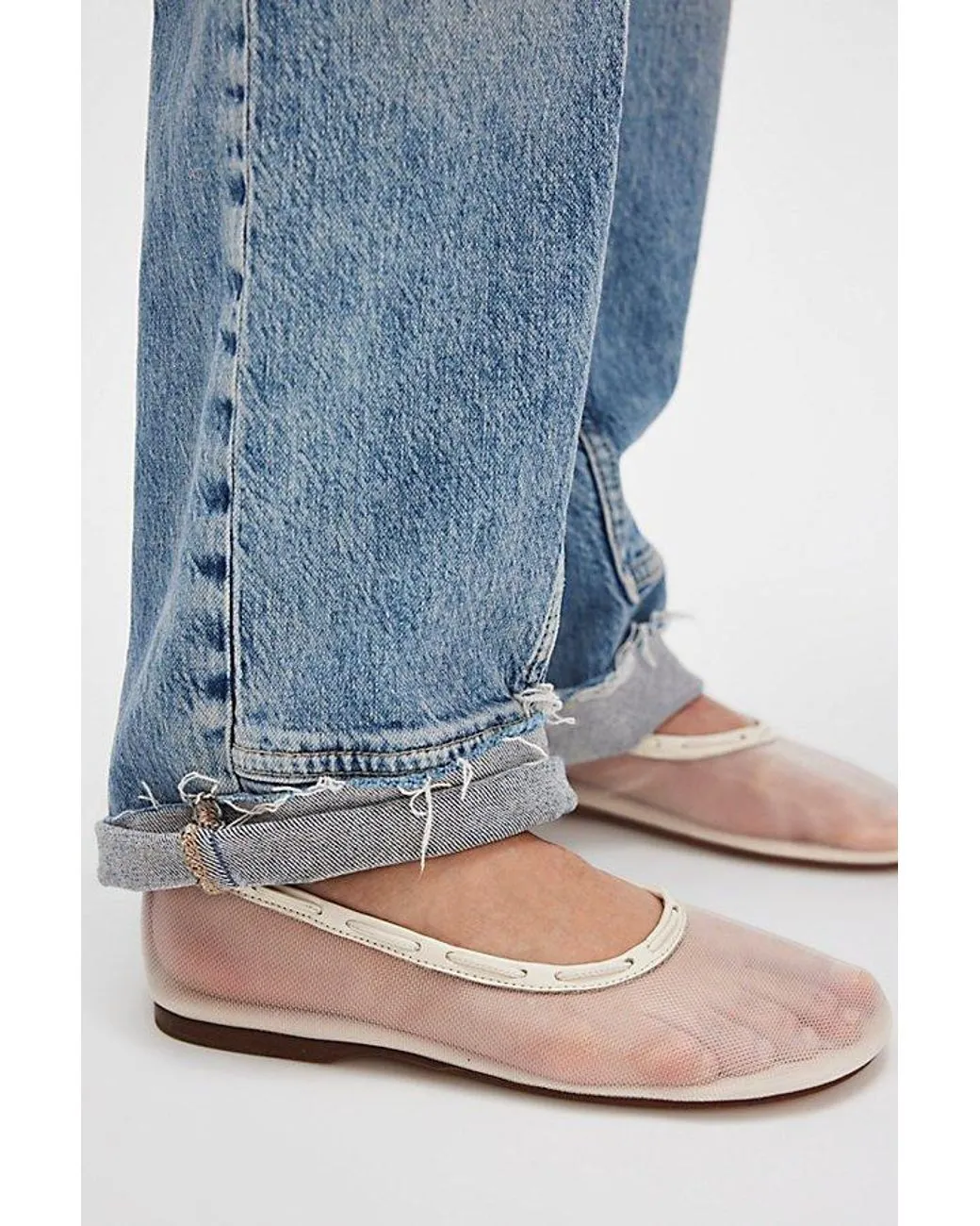 Mesh Leather Pumps