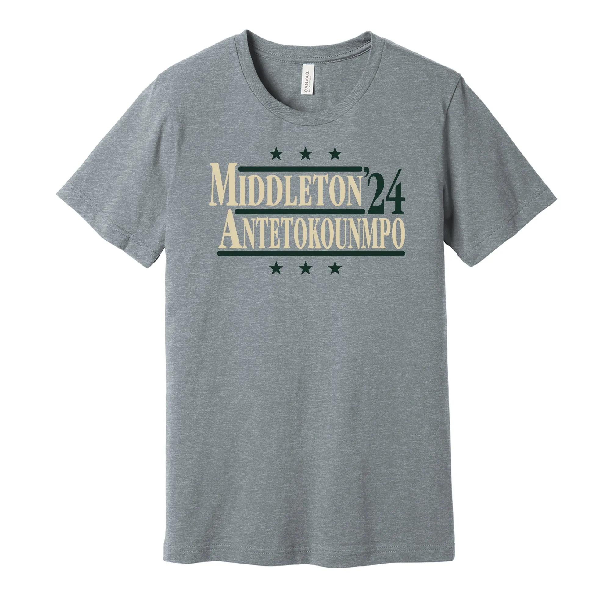 Middleton & Antetokounmpo '24 - Milwaukee Basketball Political Campaign Parody T-Shirt - Hyper Than Hype Shirts