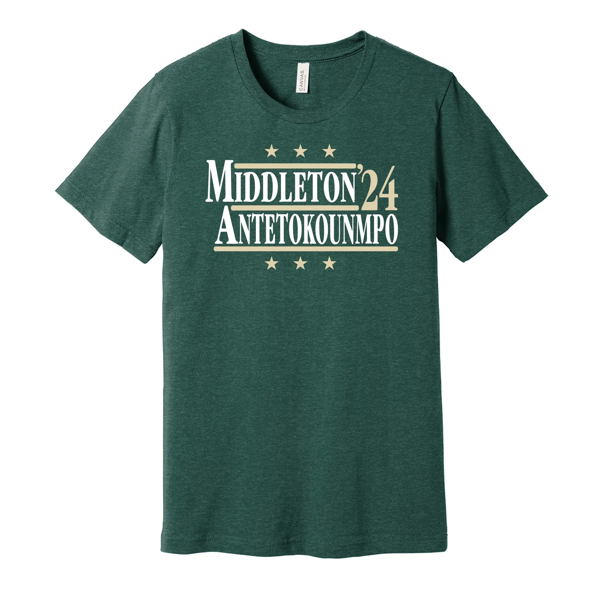 Middleton & Antetokounmpo '24 - Milwaukee Basketball Political Campaign Parody T-Shirt - Hyper Than Hype Shirts