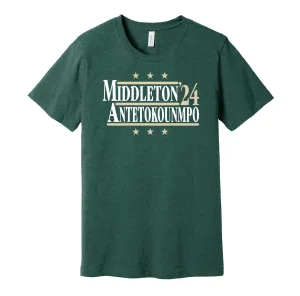 Middleton & Antetokounmpo '24 - Milwaukee Basketball Political Campaign Parody T-Shirt - Hyper Than Hype Shirts