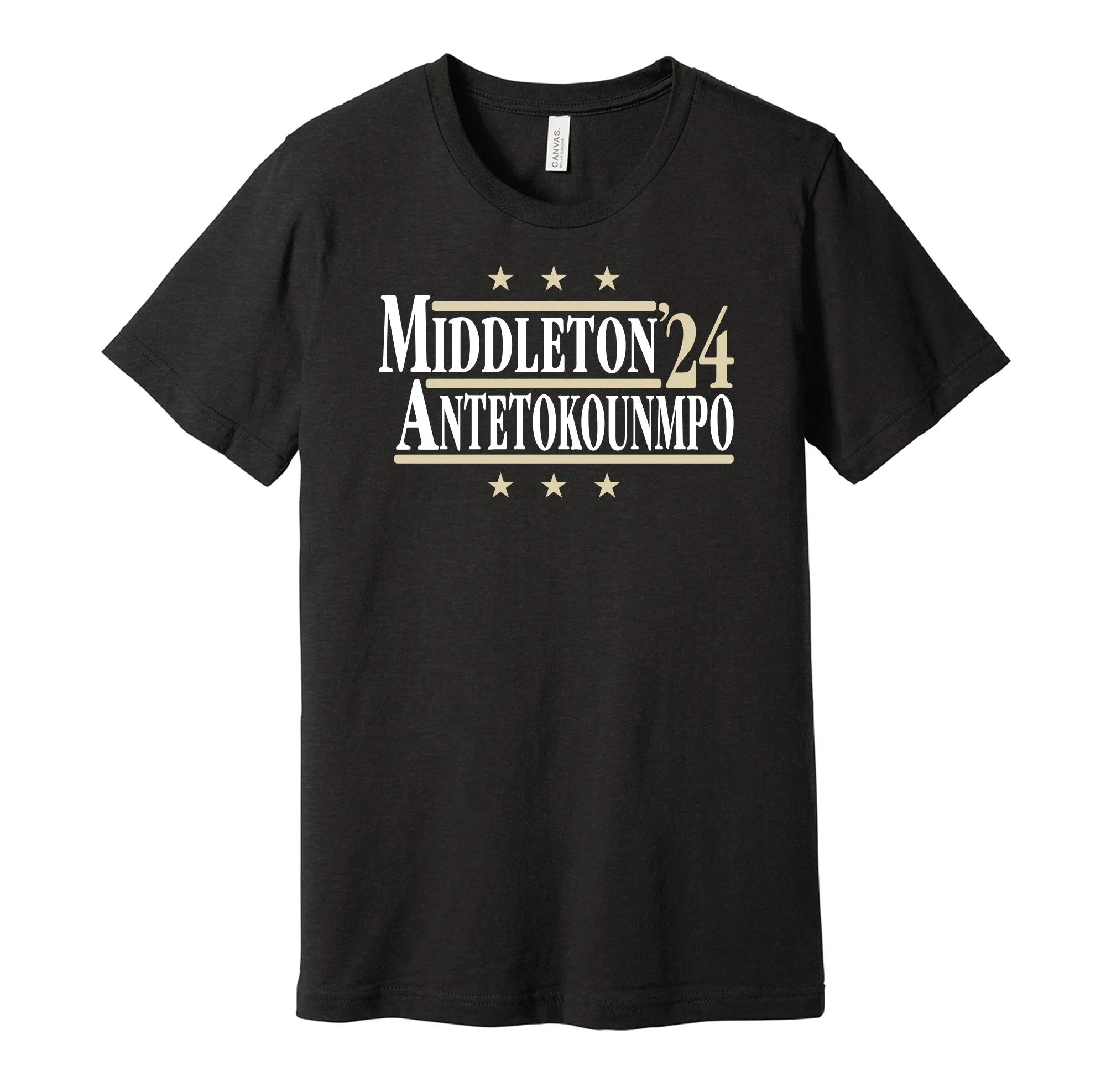 Middleton & Antetokounmpo '24 - Milwaukee Basketball Political Campaign Parody T-Shirt - Hyper Than Hype Shirts