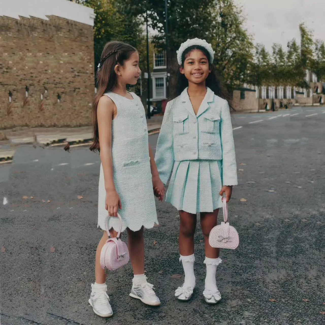 MINT BOUCLE DRESS