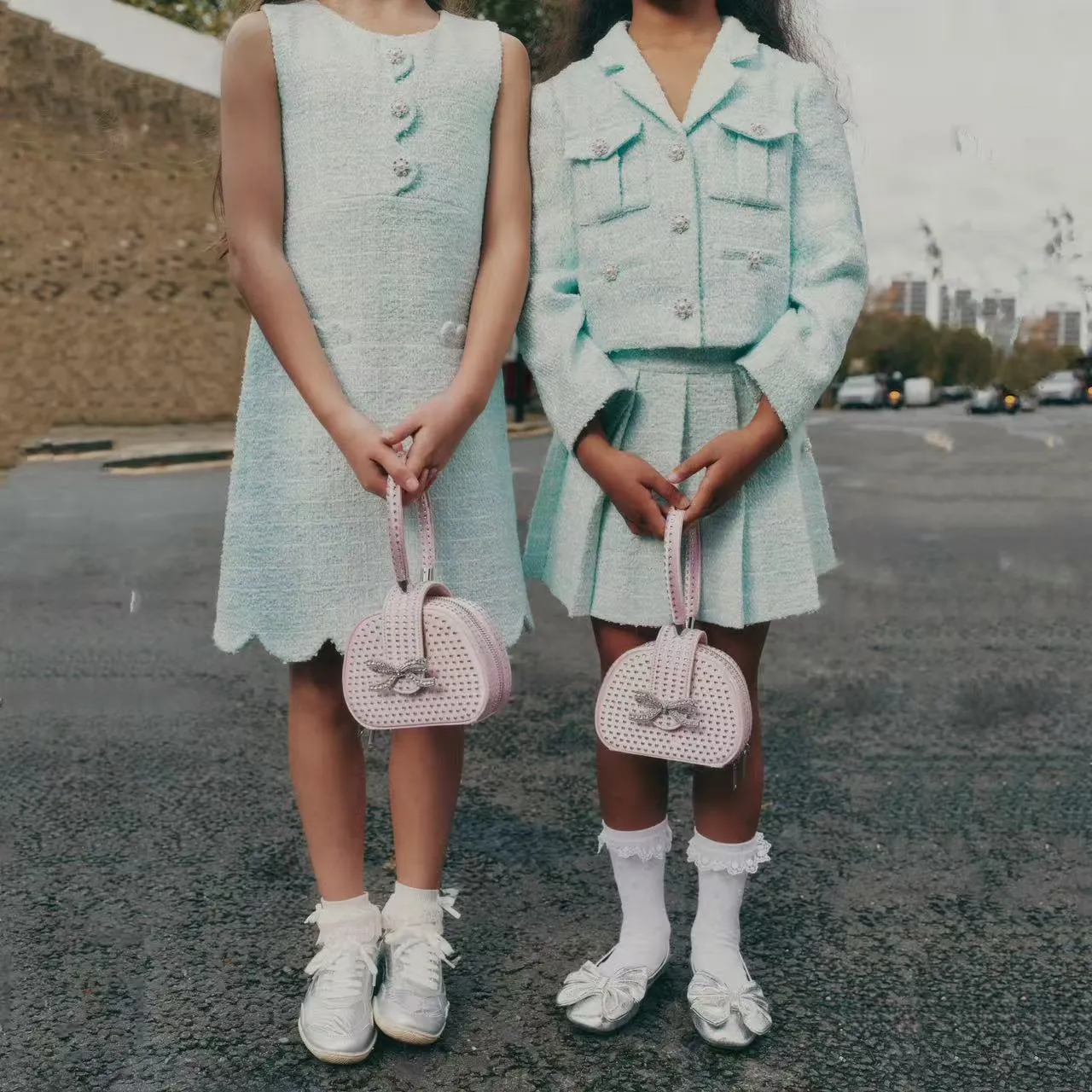MINT BOUCLE DRESS