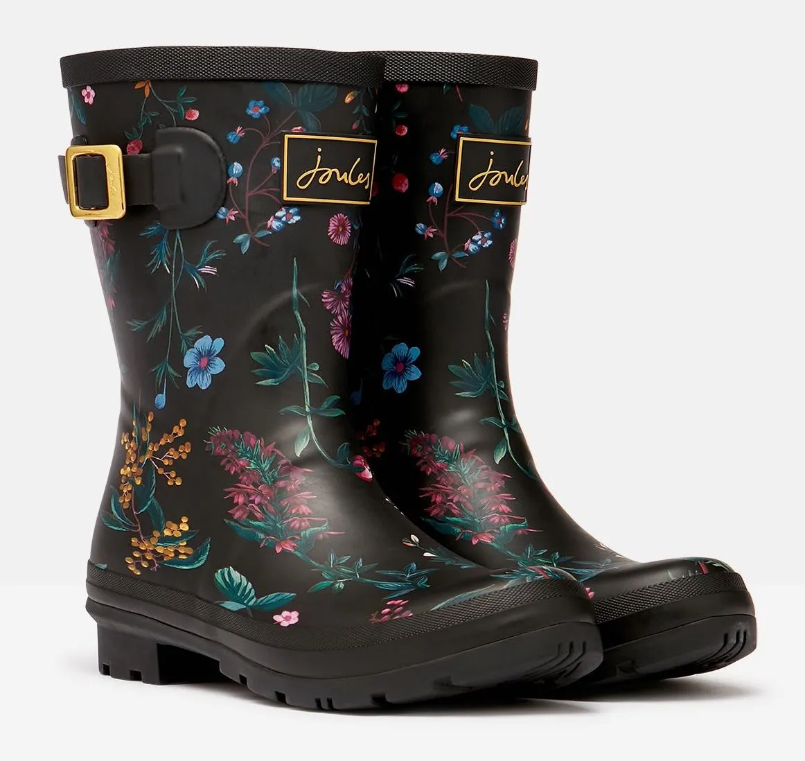 Molly mid-height rain boots in black botanic