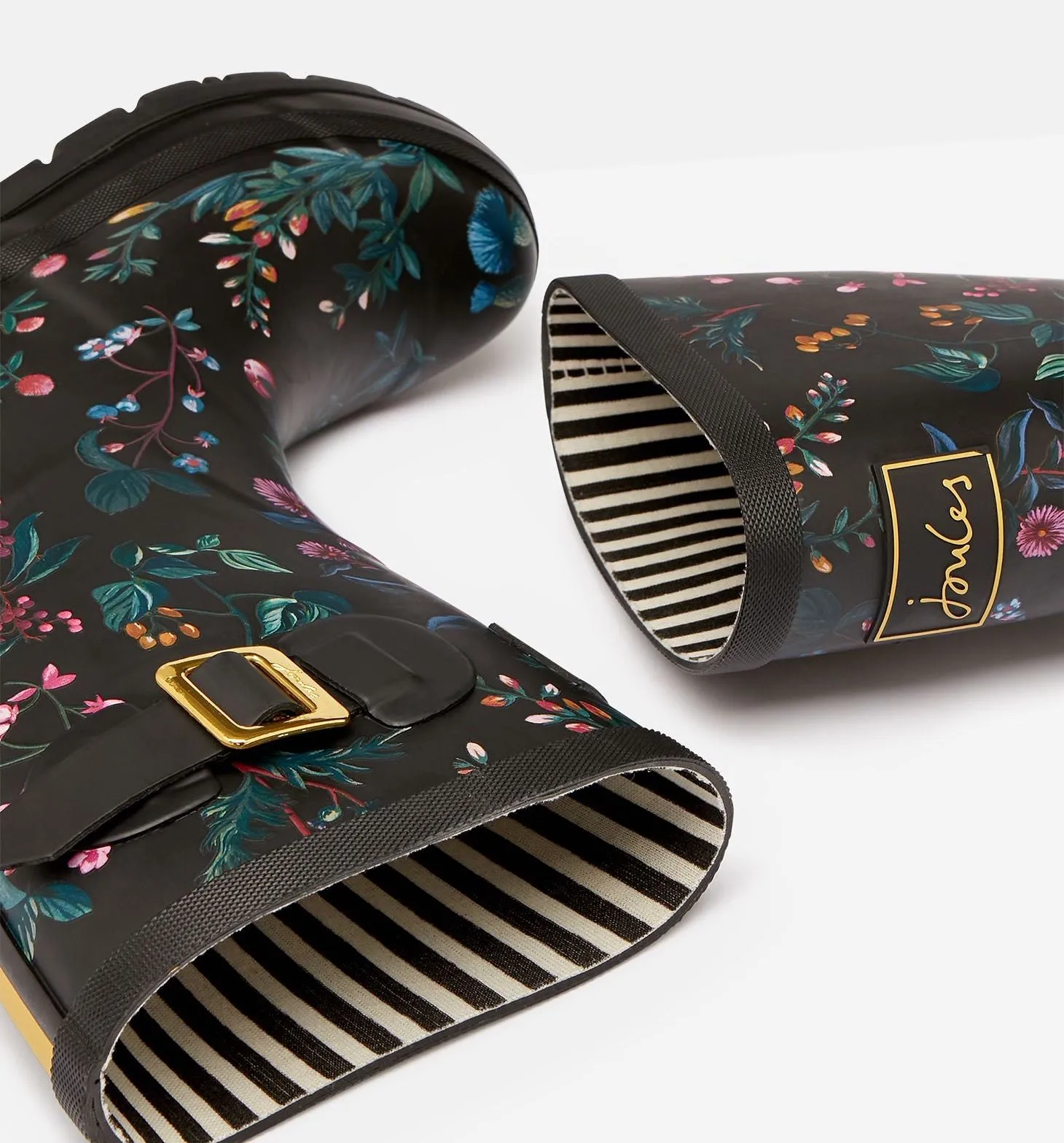 Molly mid-height rain boots in black botanic