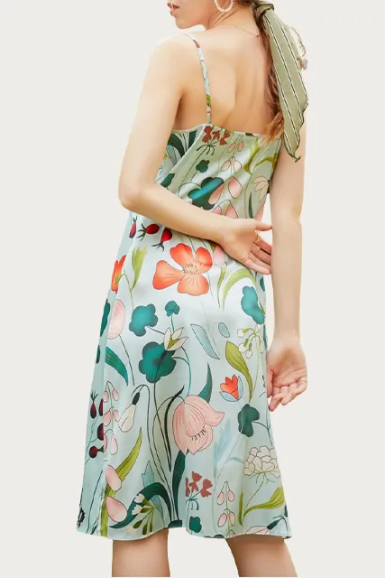 MULBERRY FLORAL-PRINT SILK MIDI SLIP DRESS
