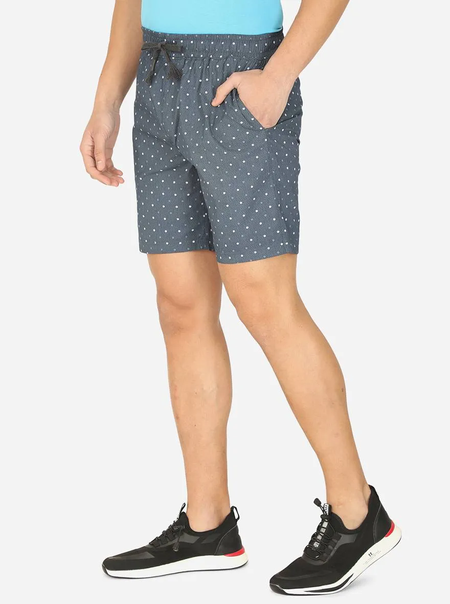 Navy Blue Printed Regular Fit Boxer Shorts | JadeBlue