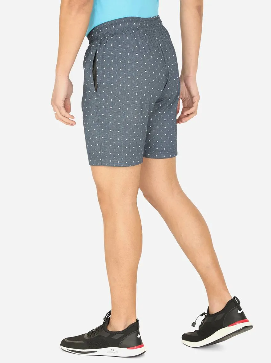 Navy Blue Printed Regular Fit Boxer Shorts | JadeBlue