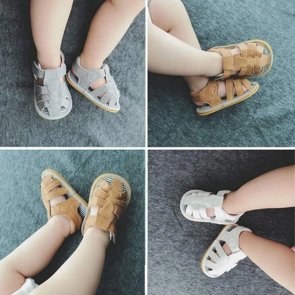 Neband Baby Girl Boy Sandals, Premium Soft Anti-Slip Sole Infant Baby Sandals 0-3Months Summer Casual Beach Shoes Bowknot Princess Dress Flats Prewalker First Walker Shoes