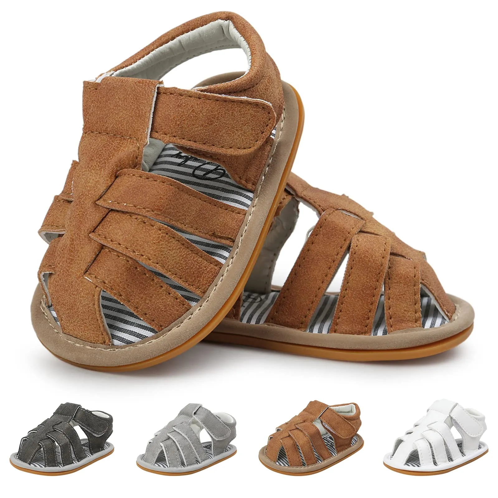 Neband Baby Girl Boy Sandals, Premium Soft Anti-Slip Sole Infant Baby Sandals 0-3Months Summer Casual Beach Shoes Bowknot Princess Dress Flats Prewalker First Walker Shoes