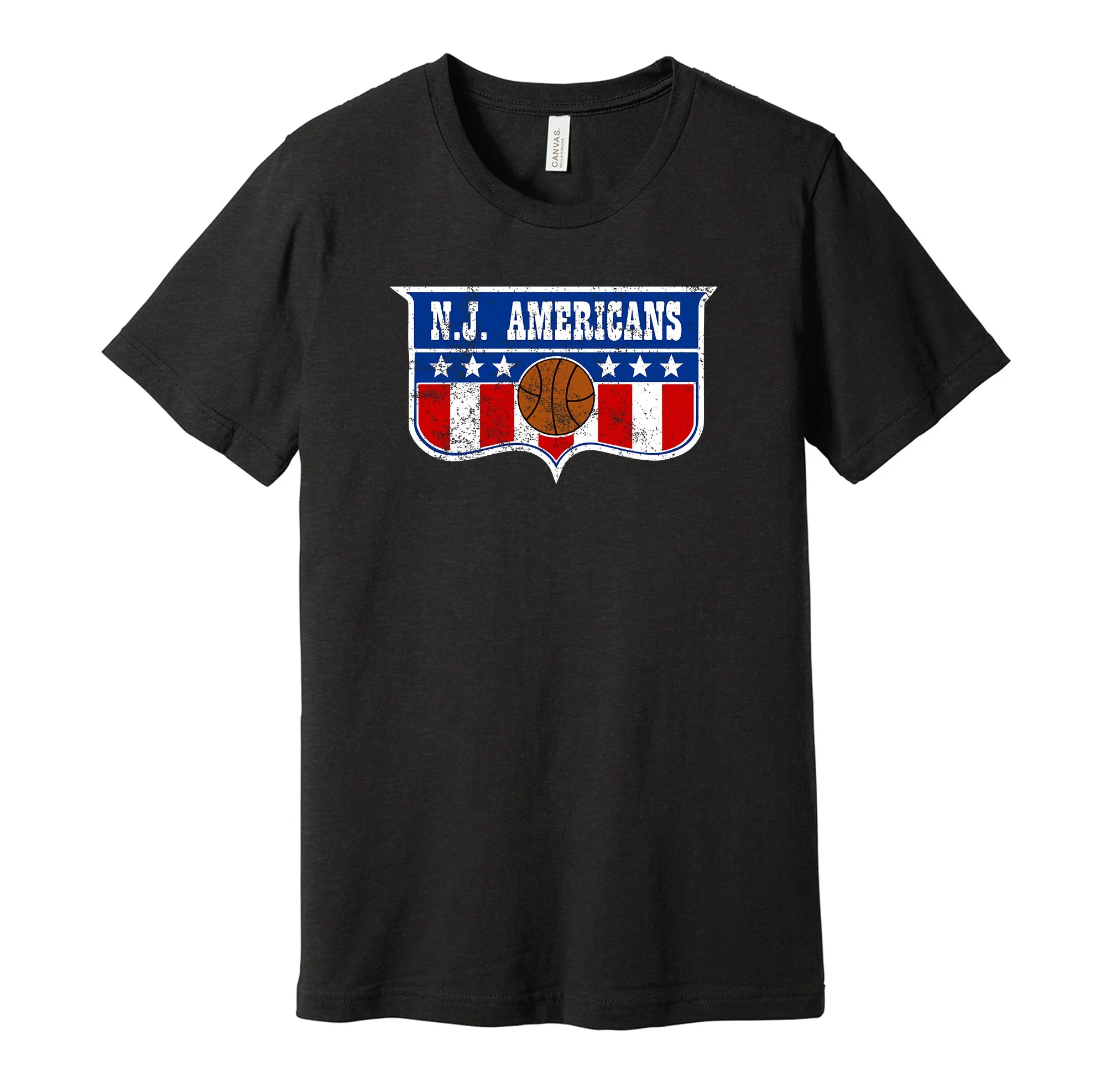 New Jersey Americans Distressed Logo Shirt - Defunct Basketball Team - Celebrate New Jersey Heritage and History - Hyper Than Hype