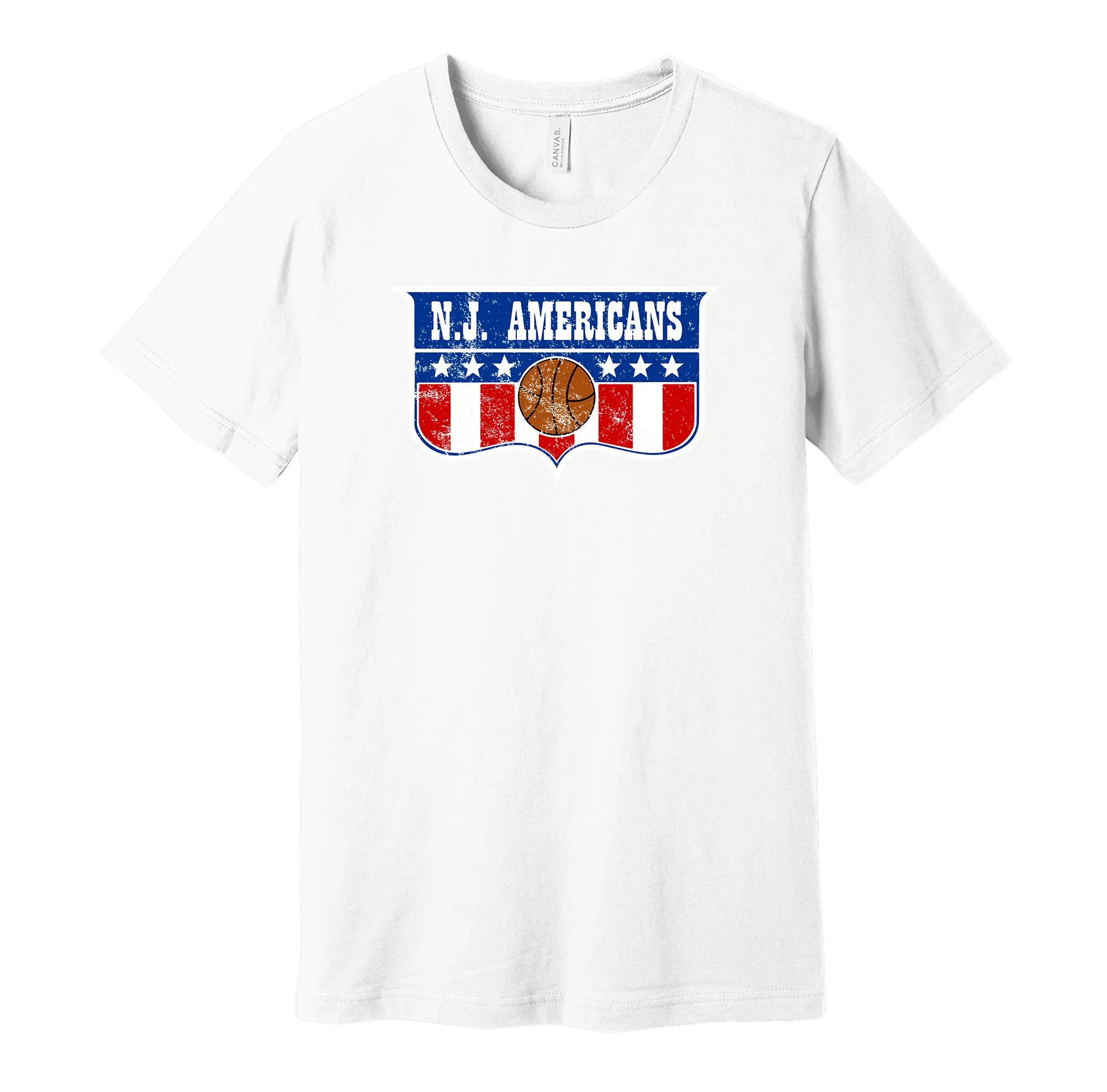 New Jersey Americans Distressed Logo Shirt - Defunct Basketball Team - Celebrate New Jersey Heritage and History - Hyper Than Hype