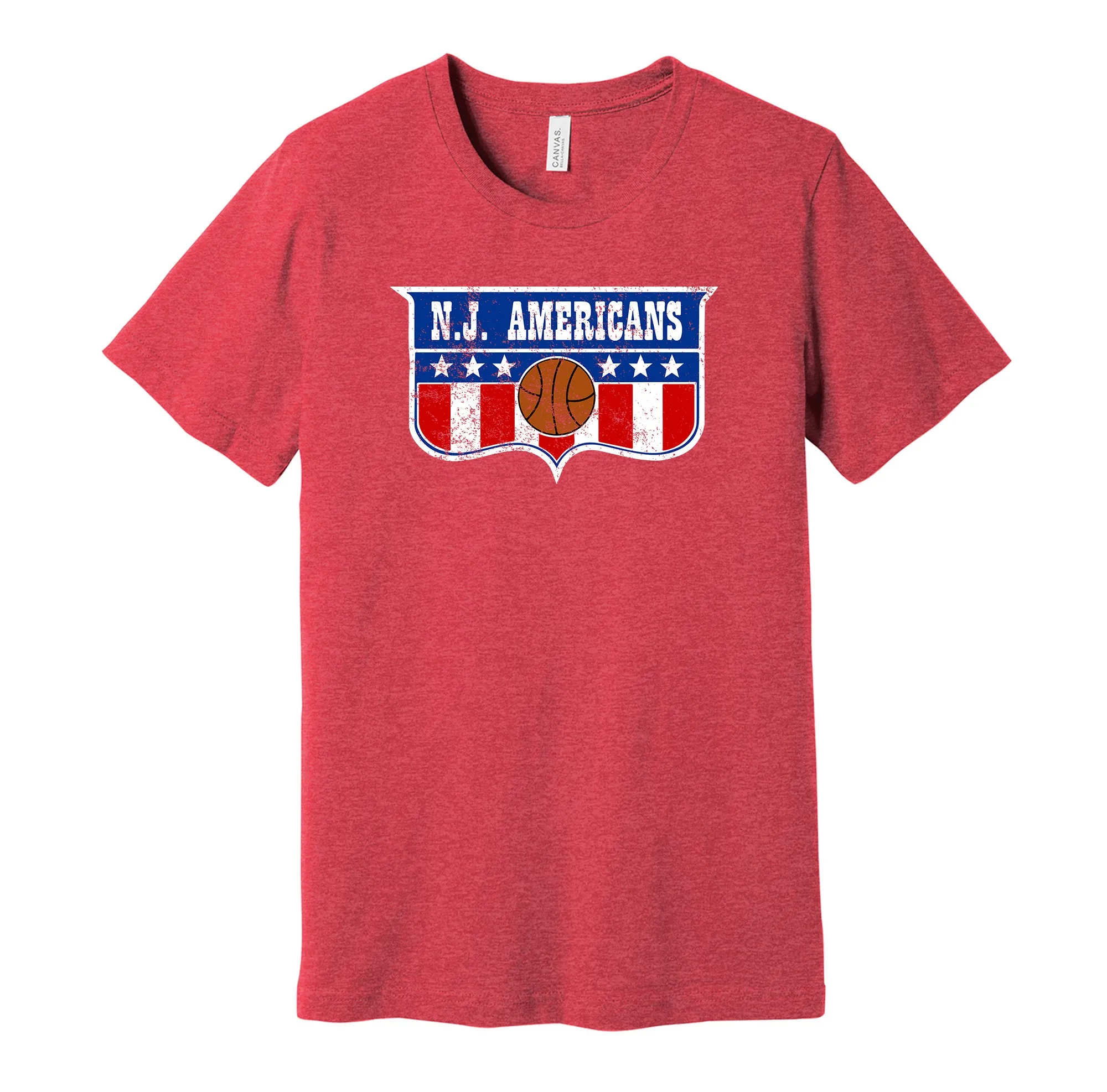 New Jersey Americans Distressed Logo Shirt - Defunct Basketball Team - Celebrate New Jersey Heritage and History - Hyper Than Hype