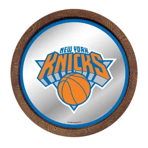 New York Knicks: "Faux" Barrel Top Mirrored Wall Sign