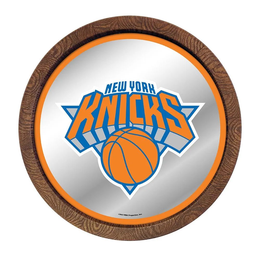 New York Knicks: "Faux" Barrel Top Mirrored Wall Sign