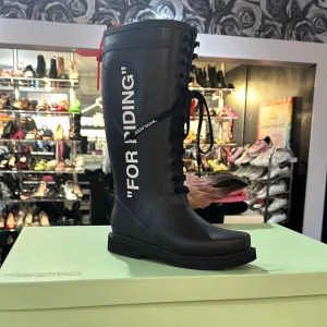 OFF-WHITE Black Rubber "FOR RIDING" Boots