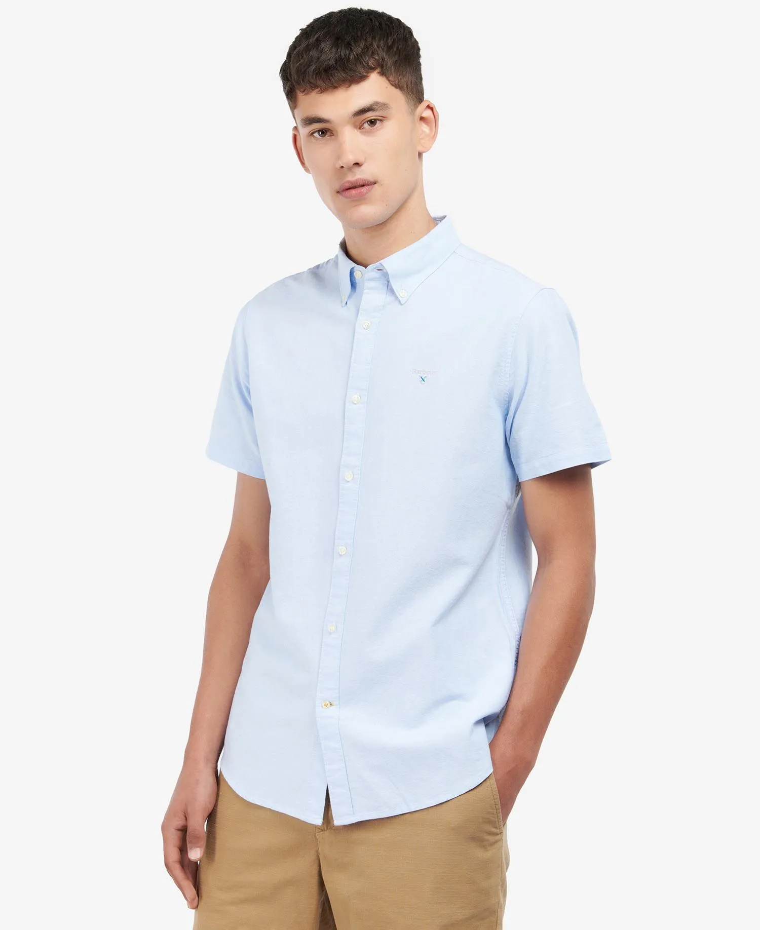 Oxford Short Sleeve Tailored Shirt in Sky Blue
