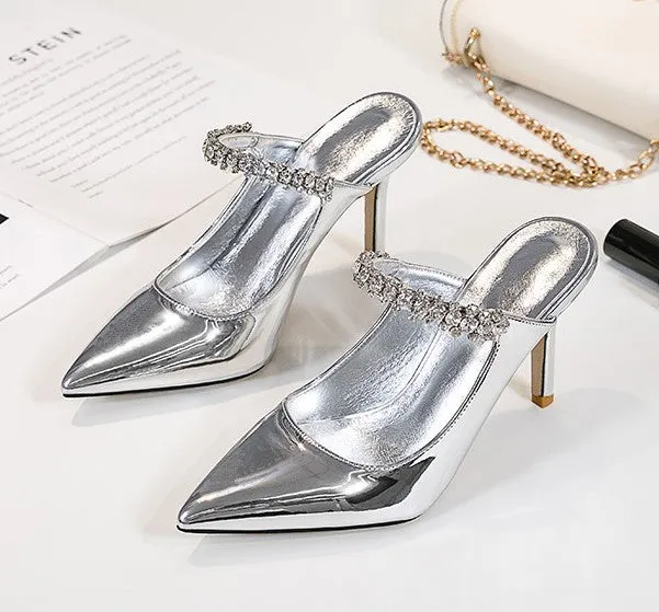 Petite Feet Ladies Slip On Patent Heels BS36