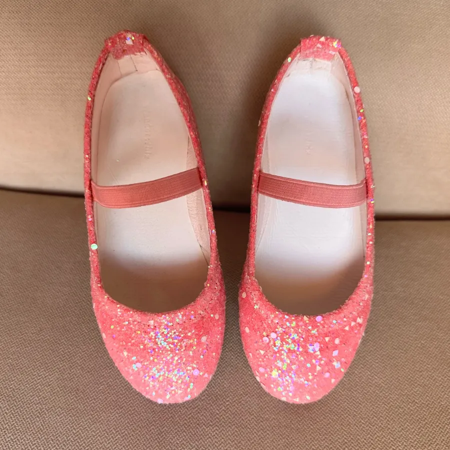 Pink Glitter Ballerina Flats for Kids