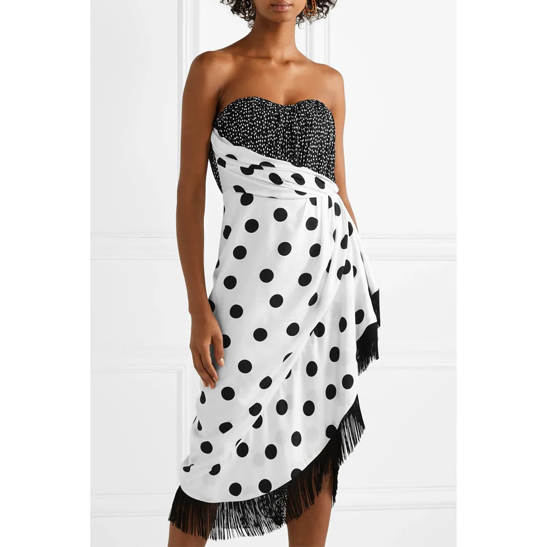 Polka Dot-Fringe Dress