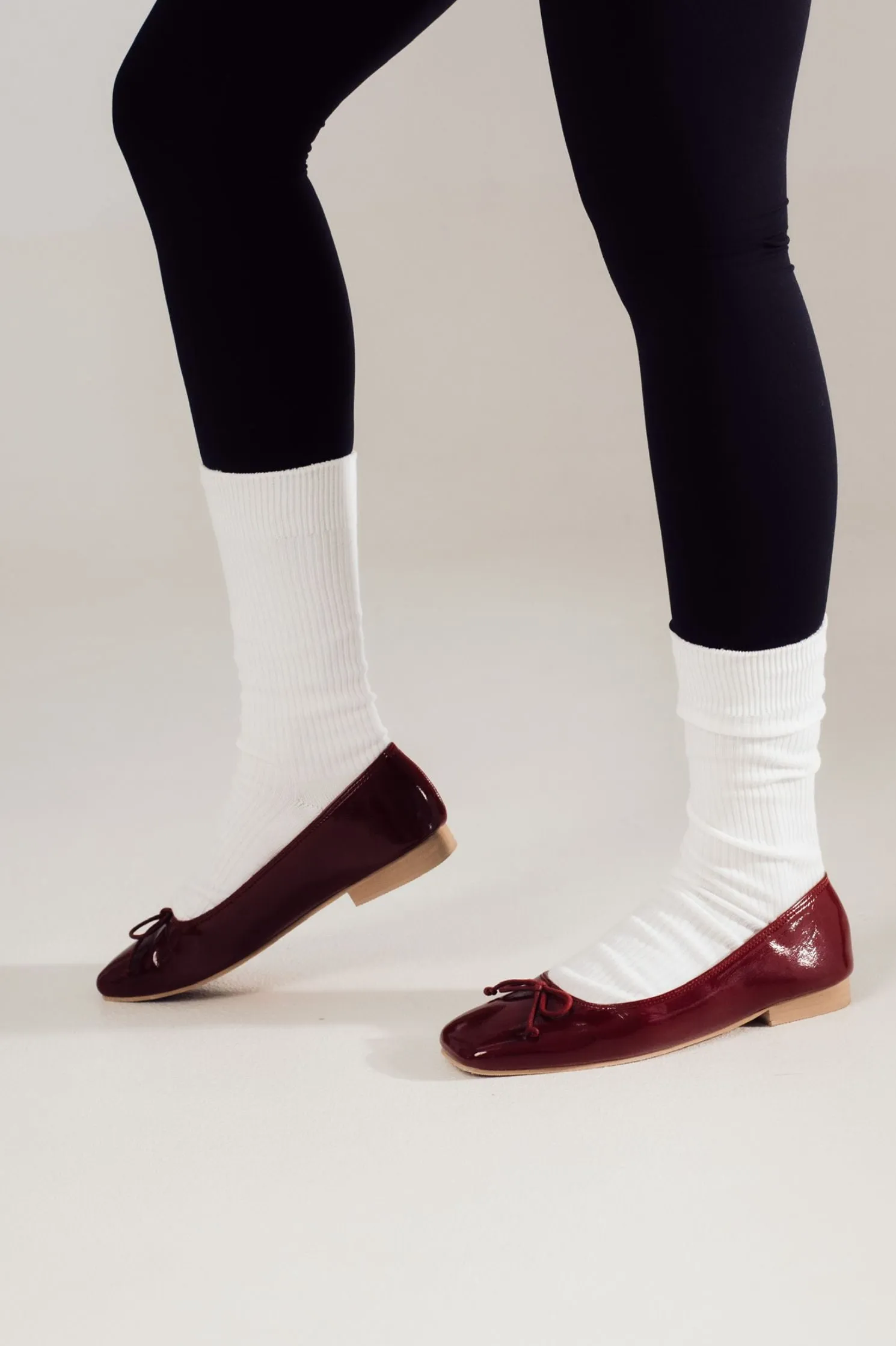 Poppy Ballet Flats in Maroon