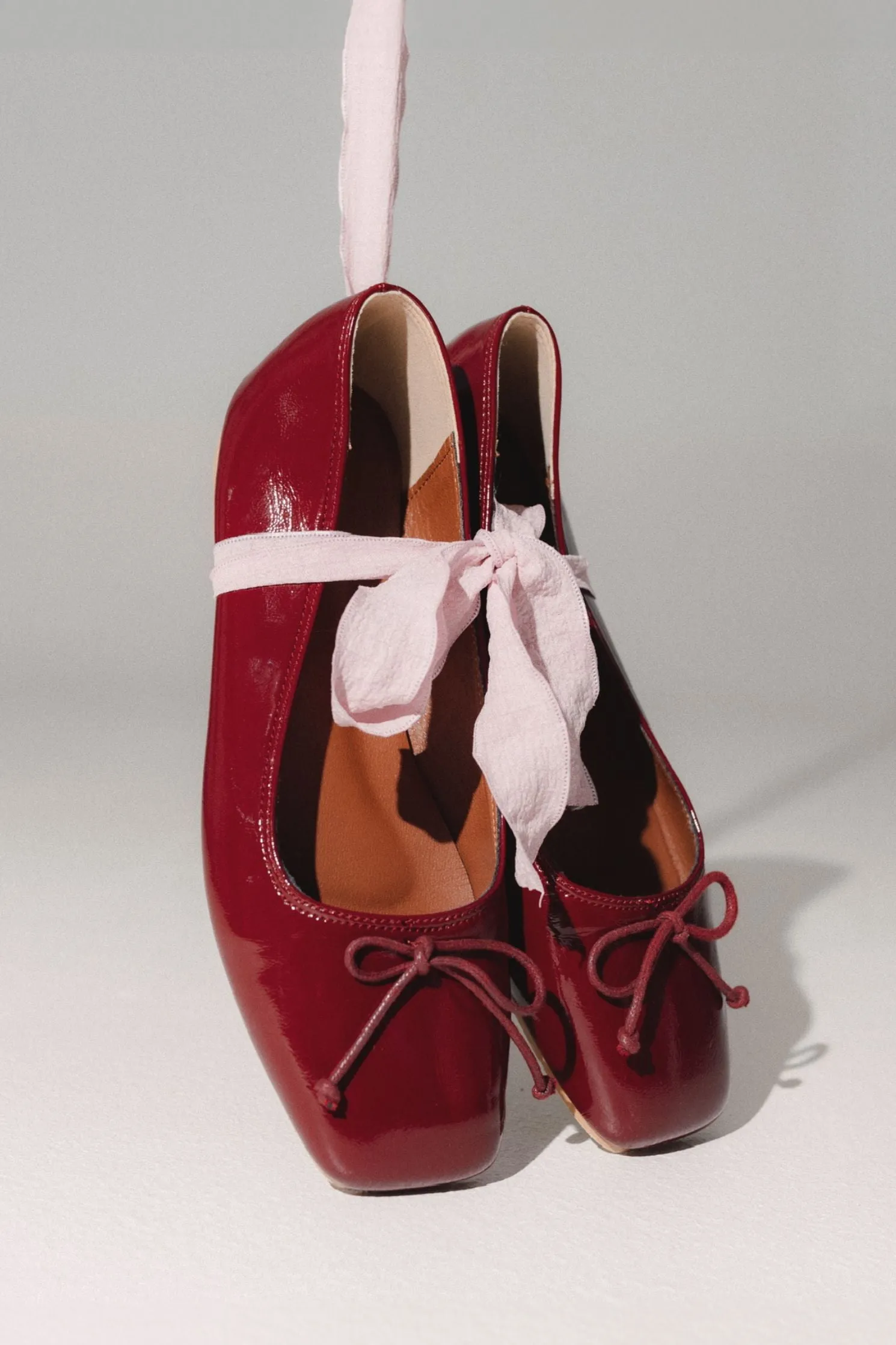 Poppy Ballet Flats in Maroon