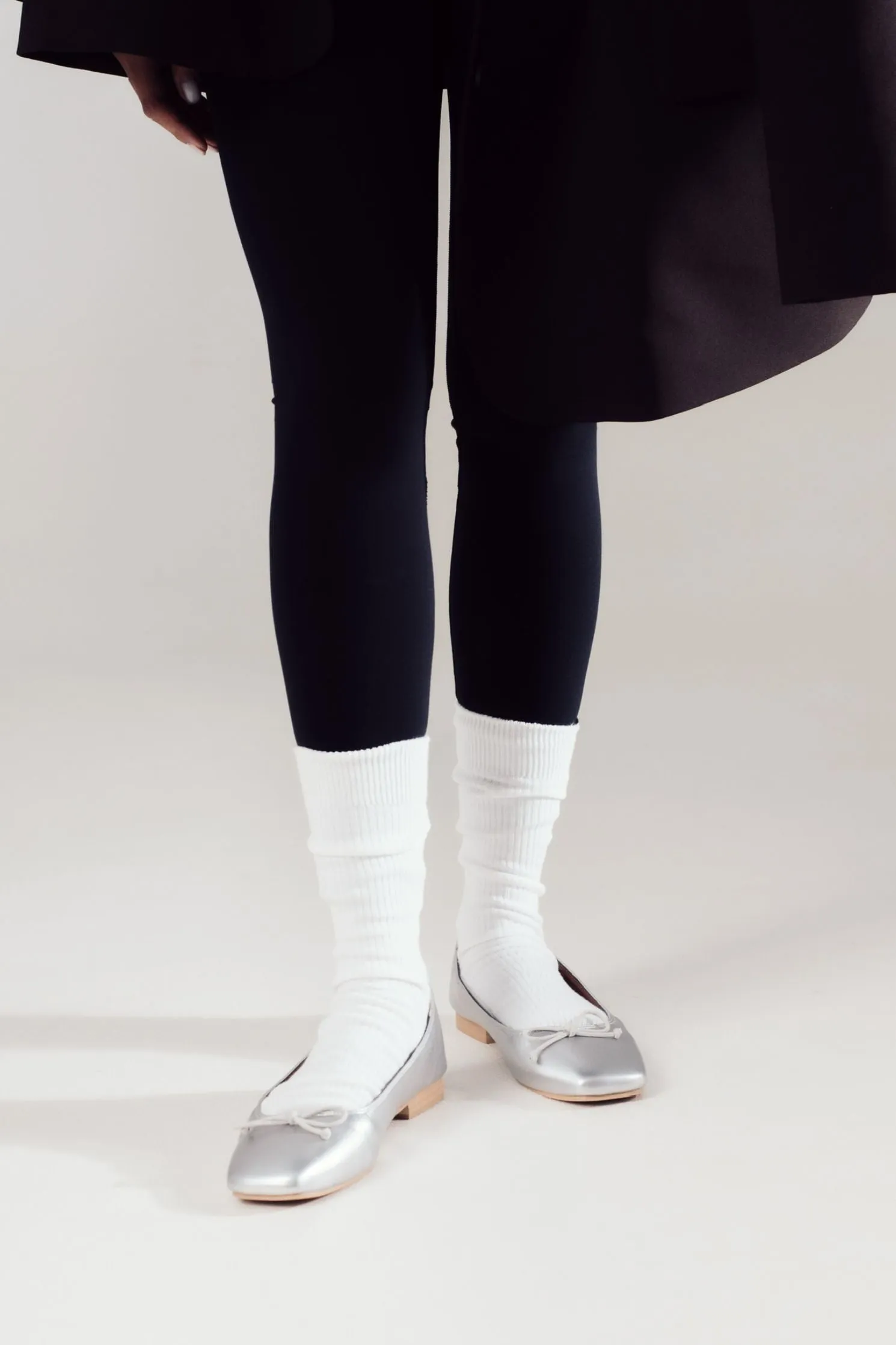 Poppy Ballet Flats in Silver