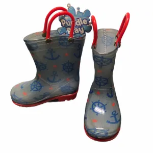 Puddle Play Boy's Rain Boots NWT Nautical (Size 5)