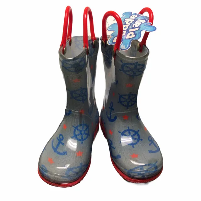 Puddle Play Boy's Rain Boots NWT Nautical (Size 5)