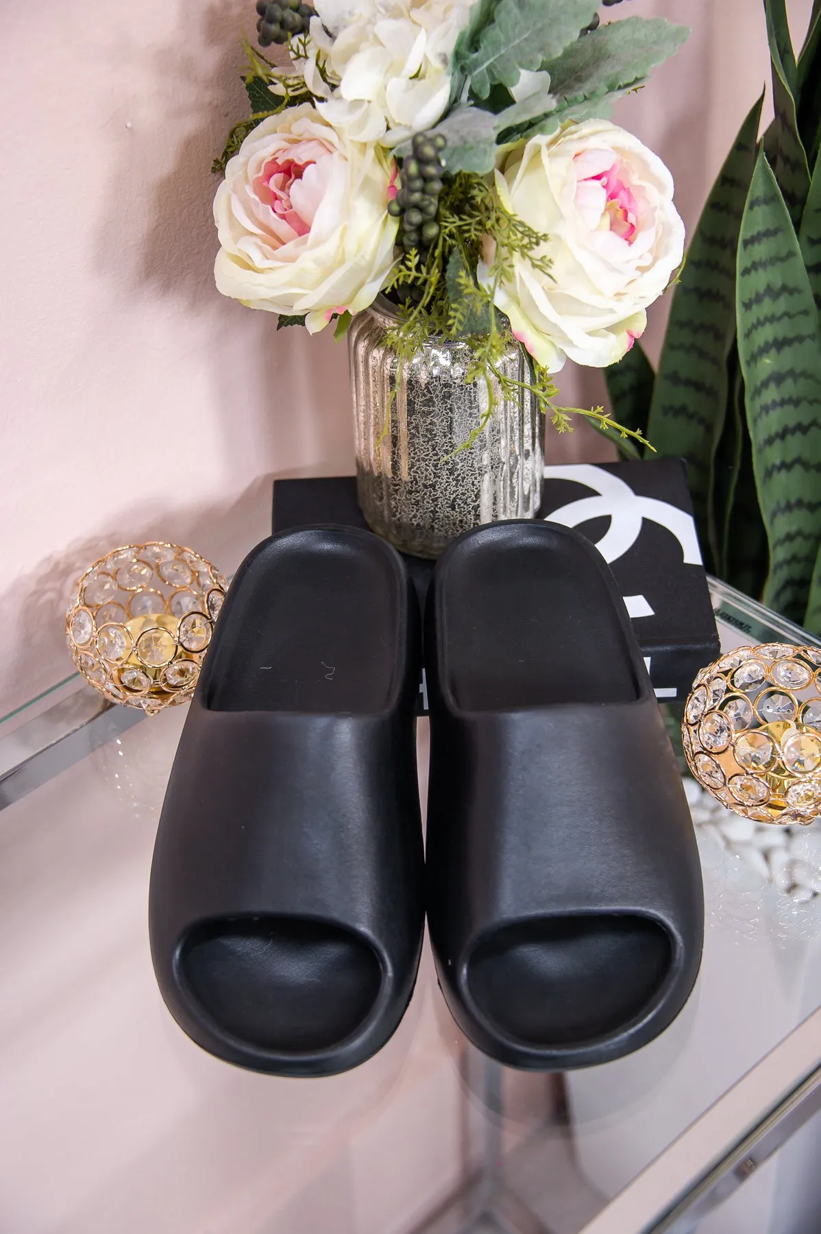Ready For Sunshine Black Slip On Sandals - SHO2575BK